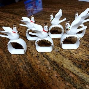 Napcoware Bone China Dove with Crown set of 6,VINTAGE.